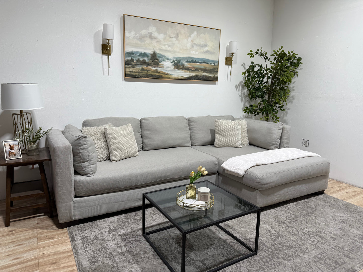 Grey Sectional W Oversized Chaise