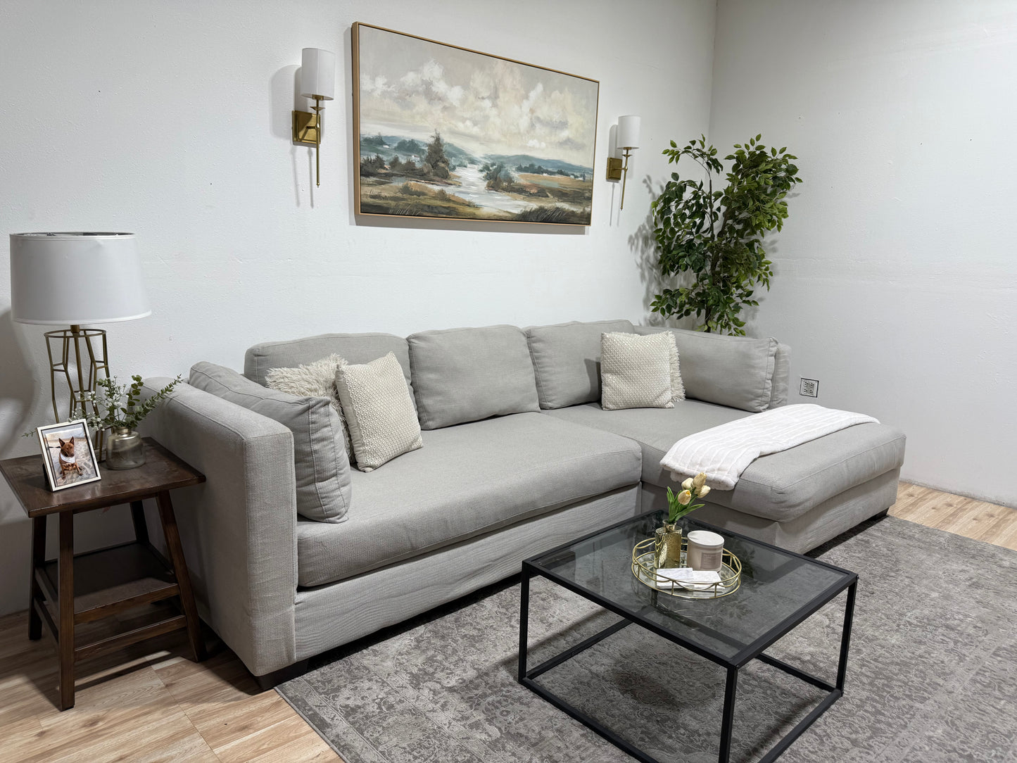 Grey Sectional W Oversized Chaise