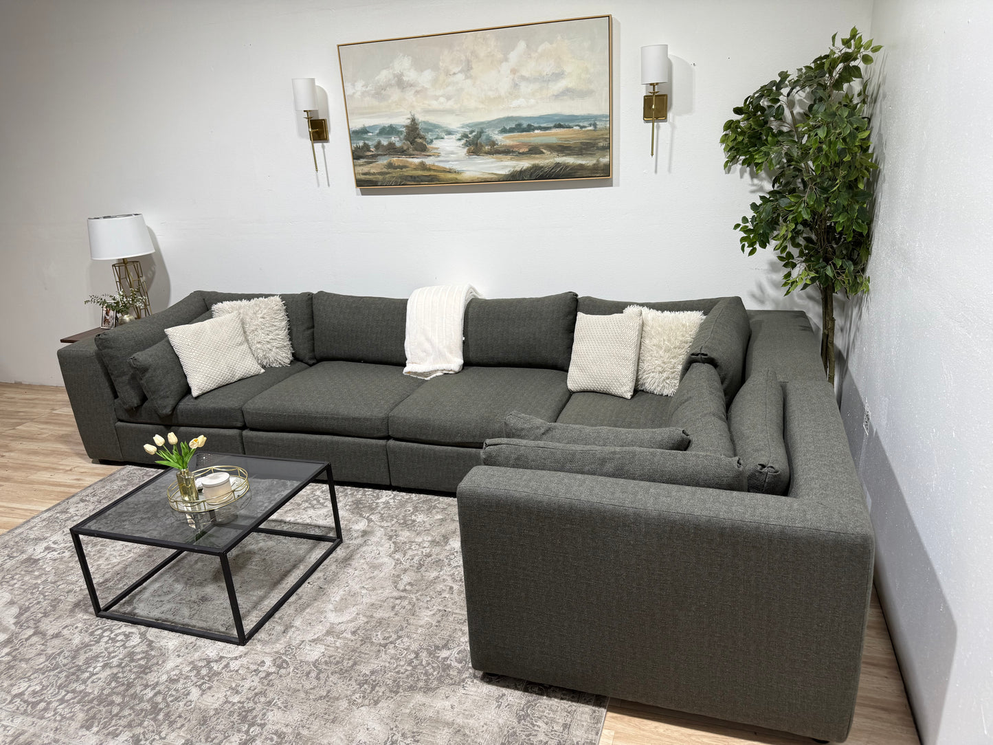 High End Grey Modular Sectional