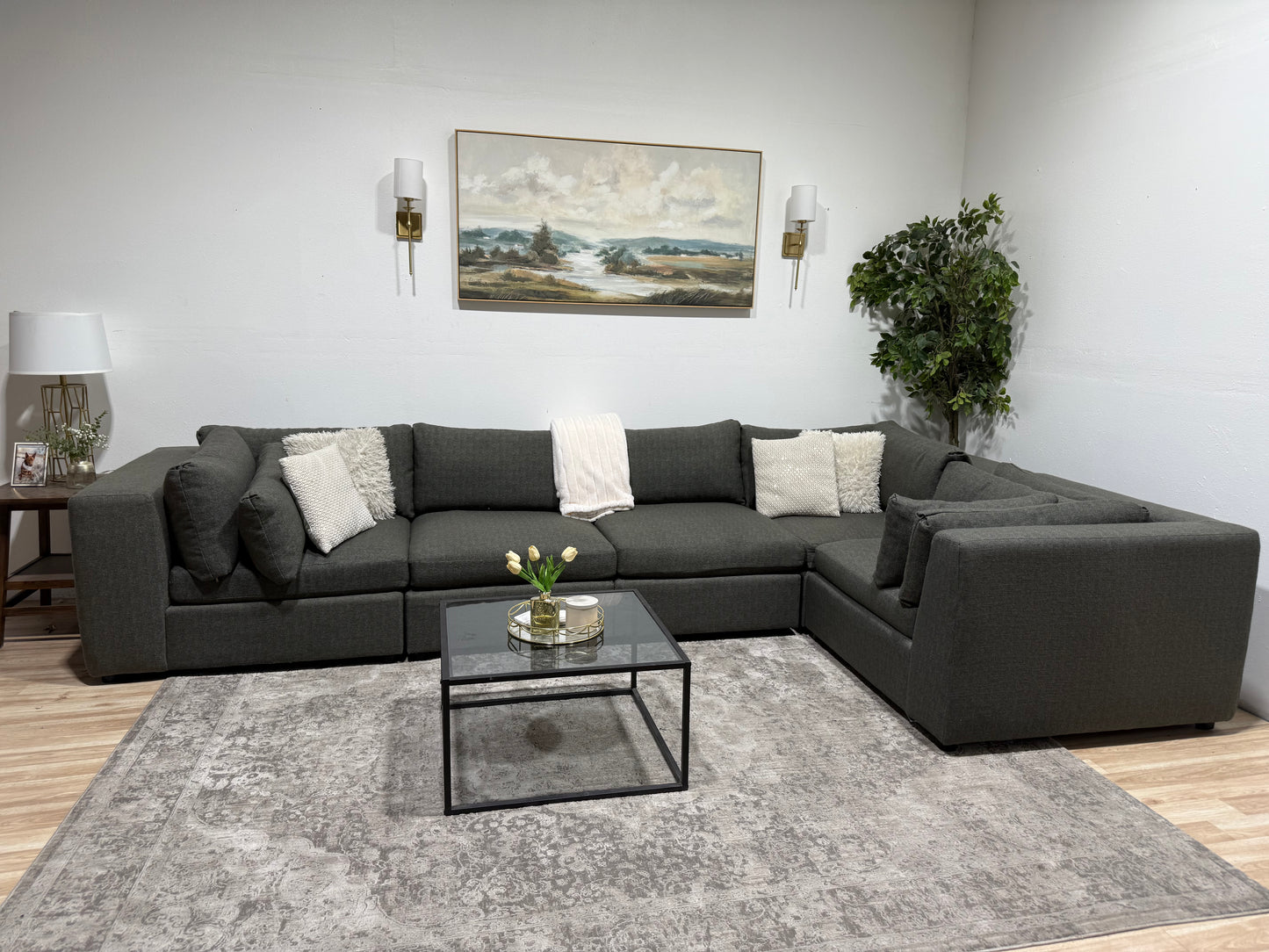 High End Grey Modular Sectional