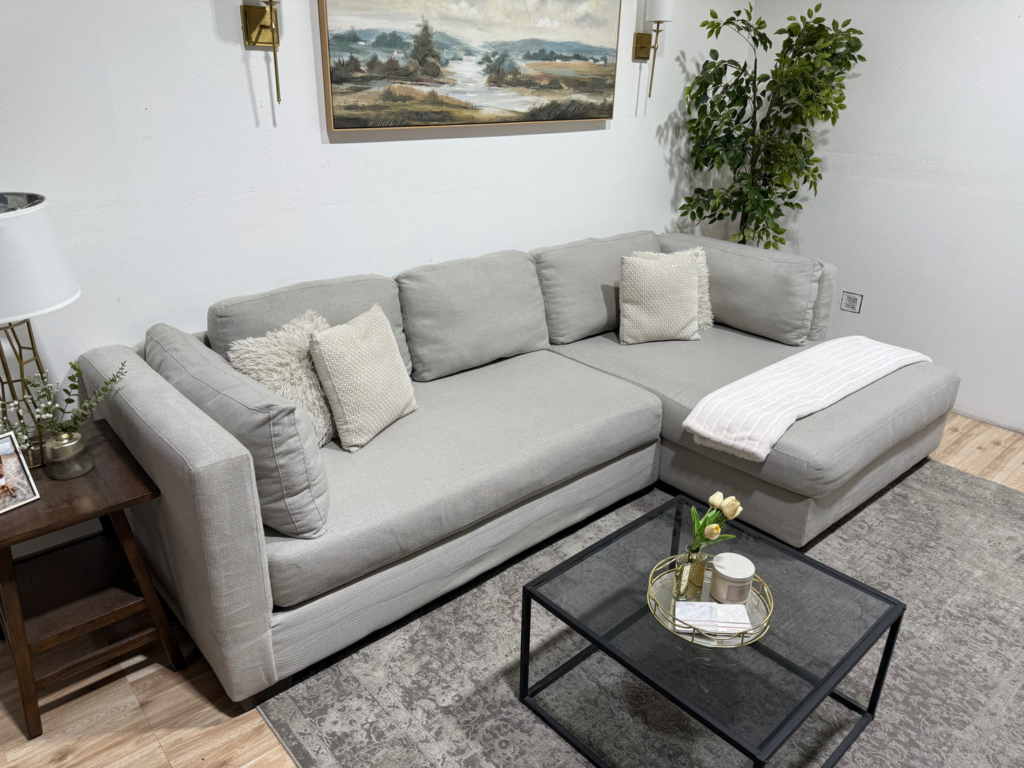 Grey Sectional W Oversized Chaise